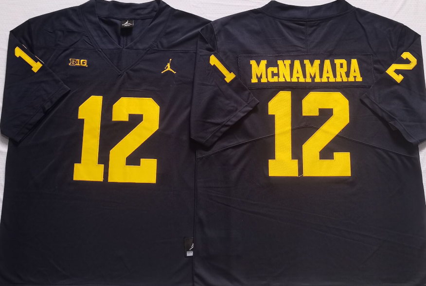 Men's Michigan Wolverines Cade McNamara #12 Navy Alumni Jersey